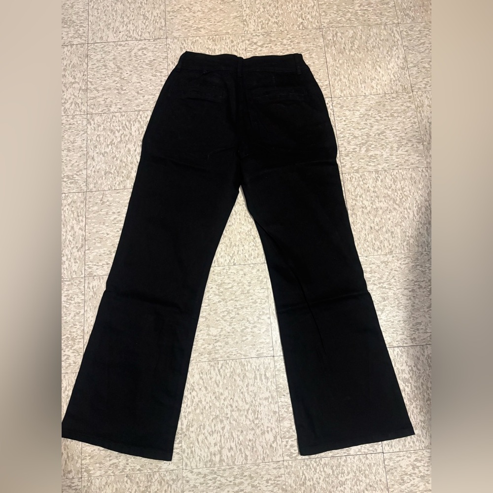 Wide Leg Women's Pants - Black - Picture 3 of 7